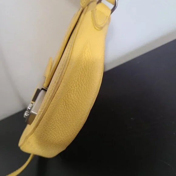 3.1 Phillip Lim Pashli Leather Saddle Crossbody Bag Yellow - Picture 6 of 13